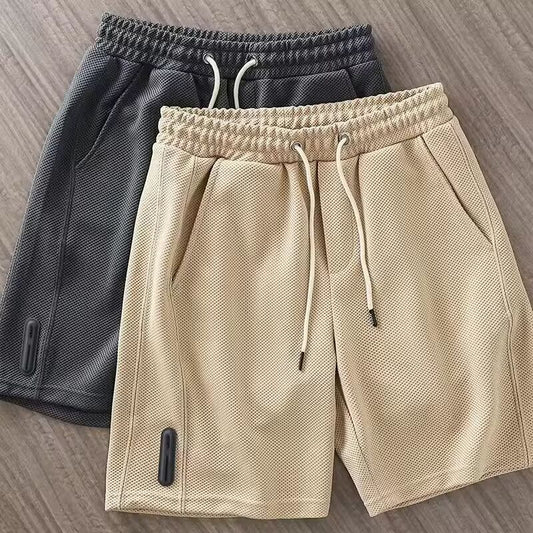 Summer Men's Waffle Y2K Shorts New Korean Fashion Drawstring Baggy Short Pants Fitness Breathable Streetwear Gym Bermuda